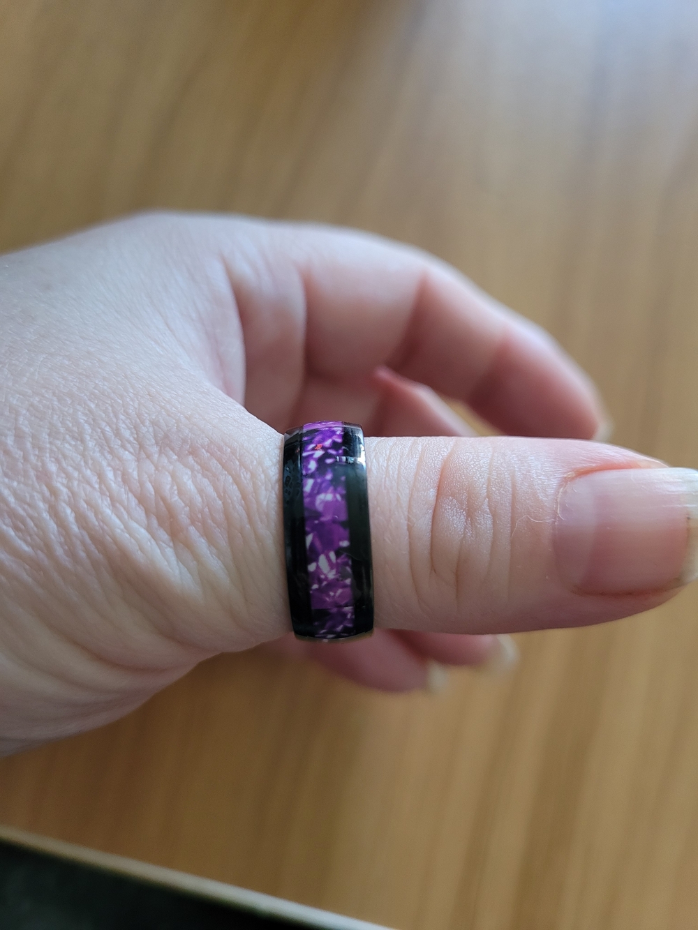👻BUY 1 GET 1 FREE👻Stainless Steel Purple Inlay Women's Band Ring - Black Edge